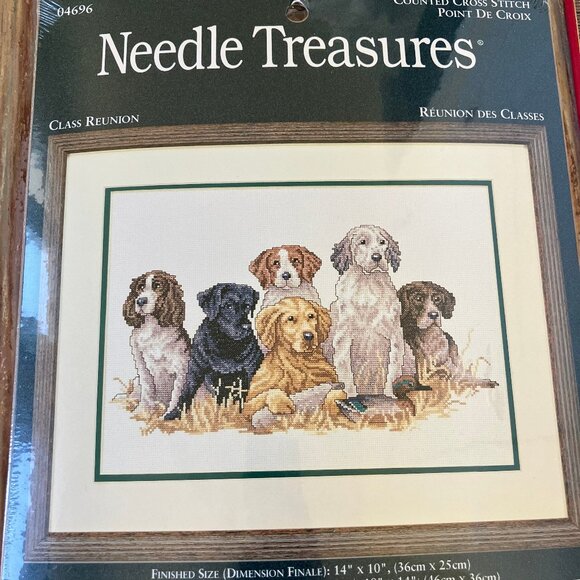 Class Reunion Retriever Dog Counted Cross Stitch Kit Needle Treasures #04696 - Picture 2 of 4